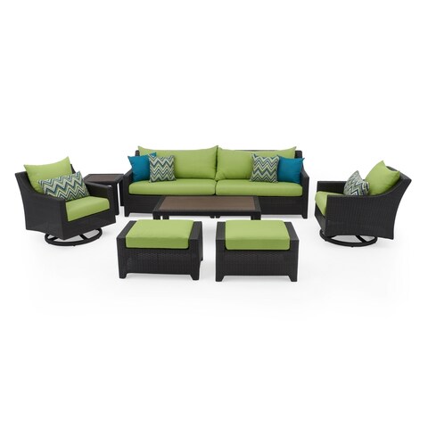 Deco Deluxe 8pc Sofa & Club Chair Set in Ginkgo Green by RST Brands