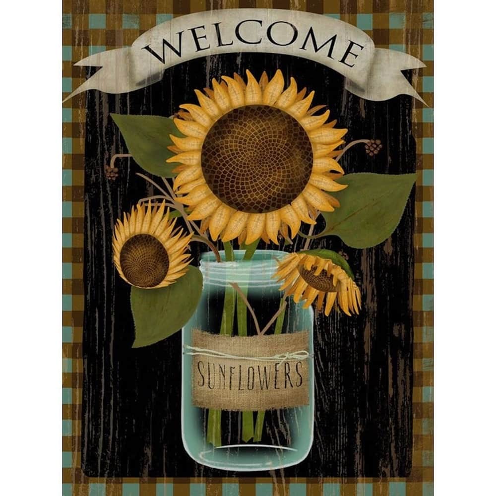 CANVAS Welcome Sunflowers by Beth Albert Graphic Art
