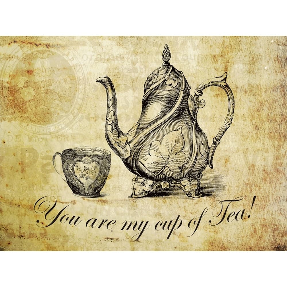 CANVAS Vintage Teapot You Are My Cup of Tea by Brandi Fitzgerald Graphic Art Print