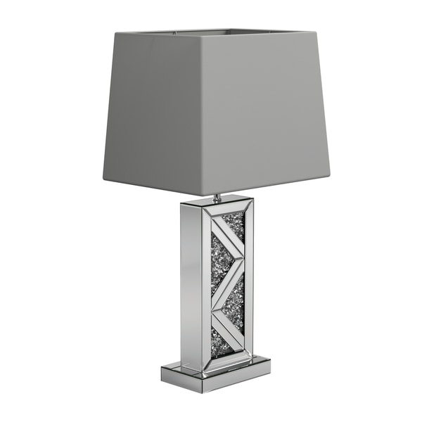 silver geometric table lamp