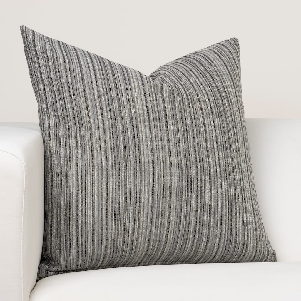 Ernest Hemingway Sandpiper Stripe Slate Designer Throw Pillow