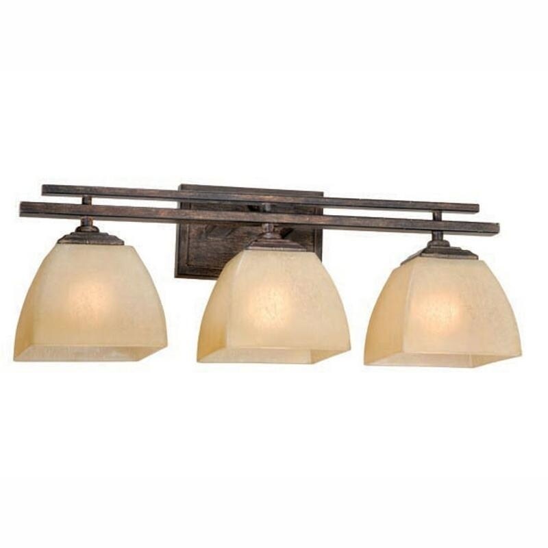 Shop 3 Light Bronze Mission Bathroom Vanity Fixture 22 25 In W X