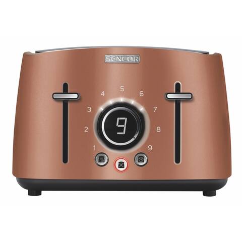 Sencor STS6076GD 4-slot Toaster with Digital Button and Rack, Gold