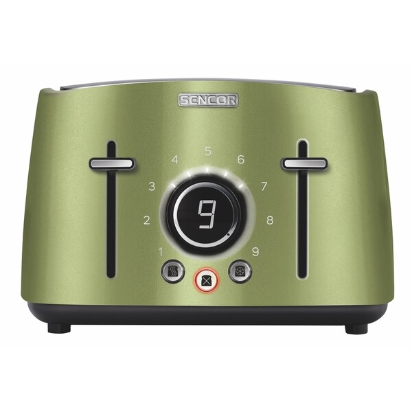 Sencor STS6070GG 4-slot Toaster with Digital Button and Rack, Light Green