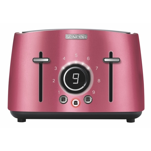 Sencor STS6074RD 4-slot Toaster with Digital Button and Rack, Red