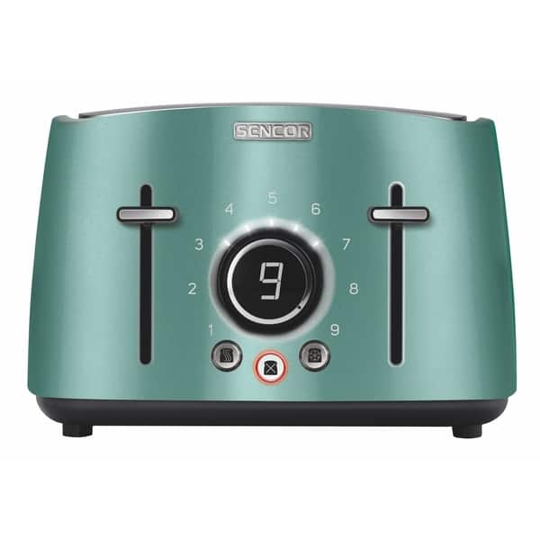 slide 1 of 1, Sencor STS6071GR 4-slot Toaster with Digital Button and Rack, Green