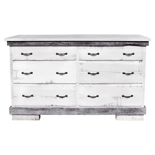 Flint Ridge Two-Toned 6 Drawer Dresser in Rough Sawn Maple