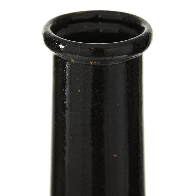 Black Porcelain Ceramic Tribal Decorative Vase