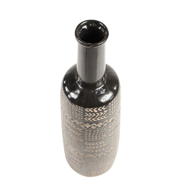 Black Porcelain Ceramic Tribal Decorative Vase