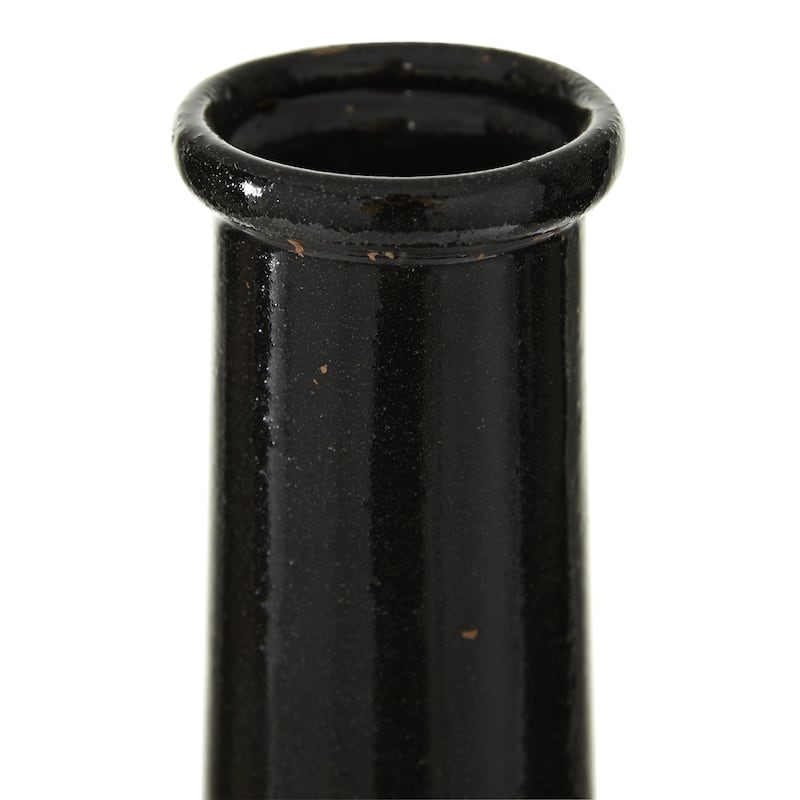 Black Porcelain Ceramic Tribal Decorative Vase