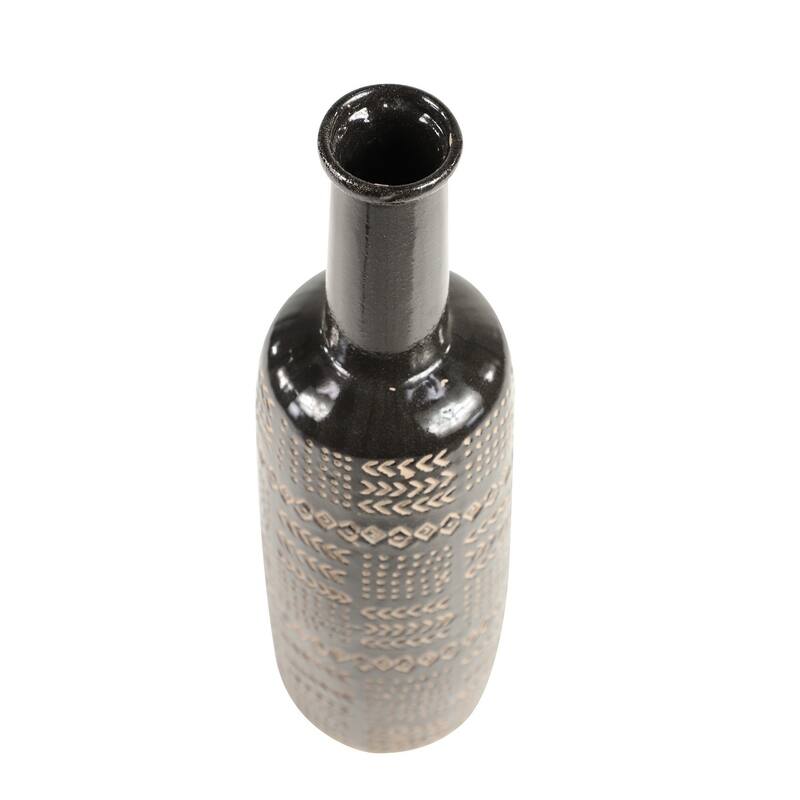 Black Porcelain Ceramic Tribal Decorative Vase