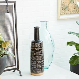 Black Porcelain Ceramic Tribal Decorative Vase