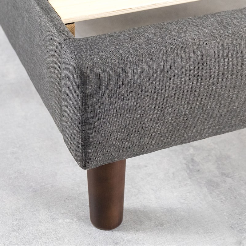 Crown Comfort Dark Grey Modern Upholstered Tufted Platform Bed