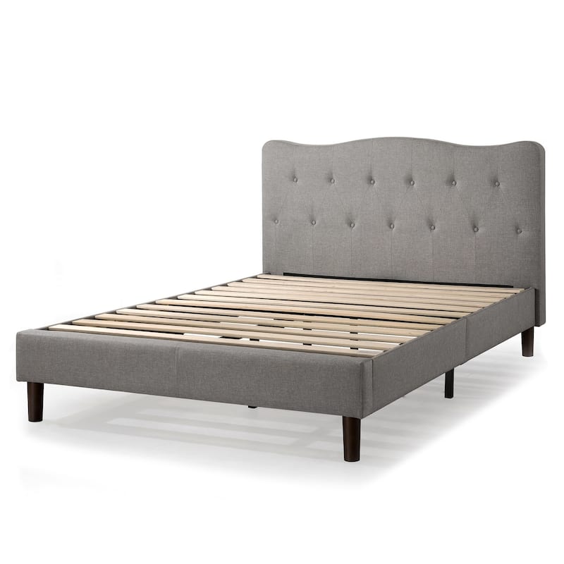 JANNE Classic Grey Upholstered Platform Bed