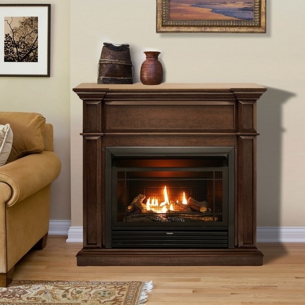 Shop Duluth Forge Dual Fuel Ventless Gas Fireplace With Mantel - 26,000
