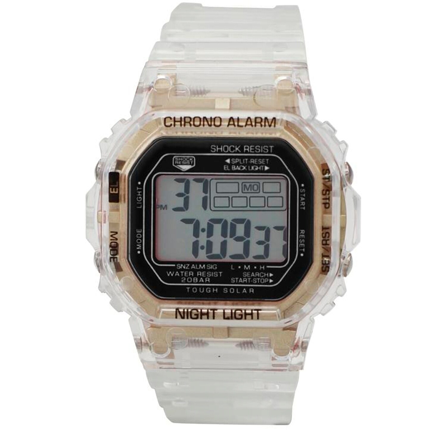 transparent digital watch