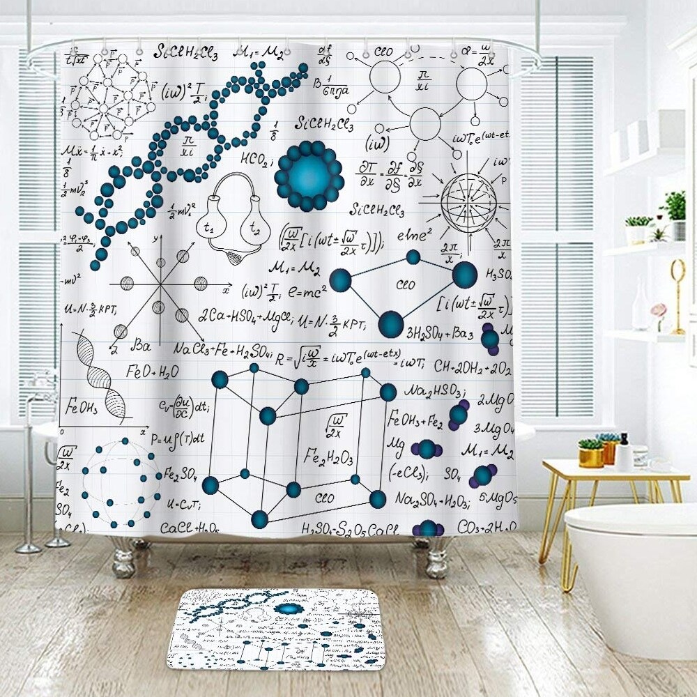 Shop Polyester Shower Curtain With Hooks Chemistry 72 X 72