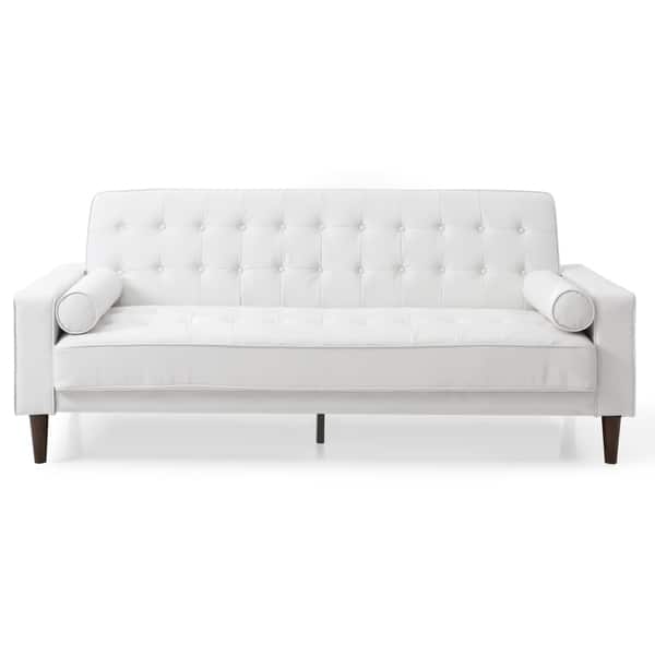 LYKE Home Button Tufted White Sleeper Sofa Bed Bath & Beyond 29194135