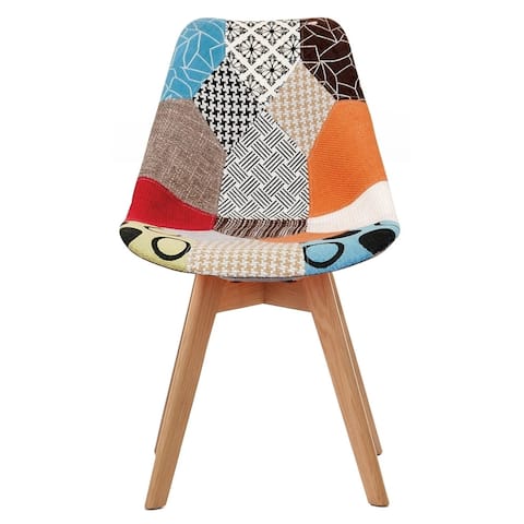 Jacob Mid-Century Modern Side Chair - Patchwork Upholstery