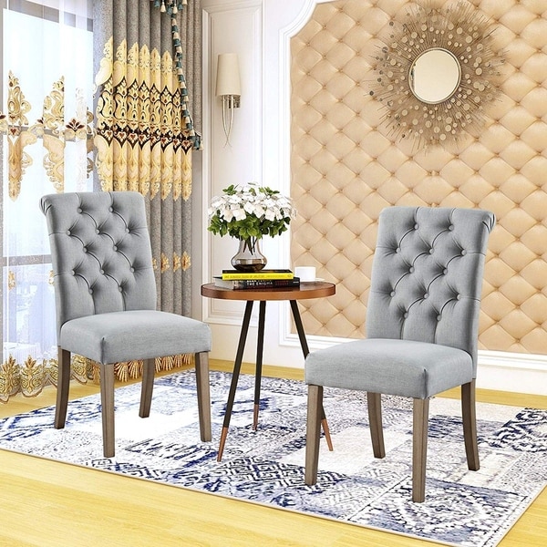 Copper Grove Bruzual Grey Upholstered Armless Wood Accent Chairs