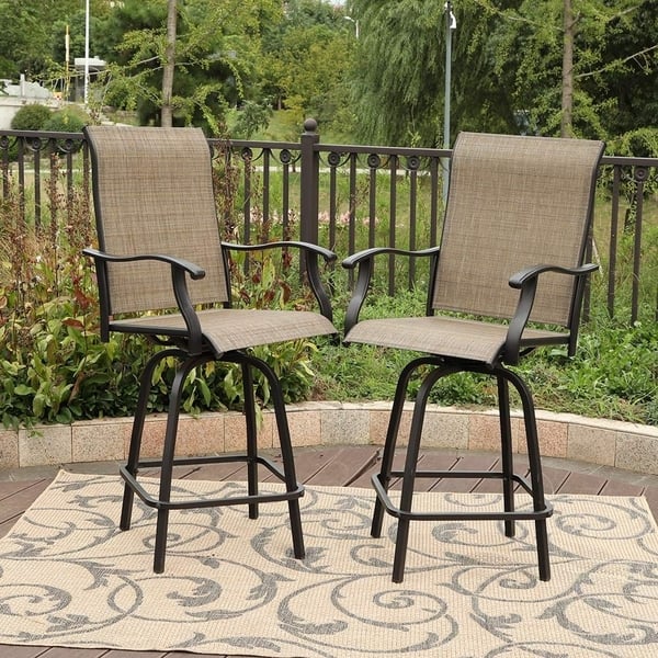 Shop Phi Villa Swivel Bar Stools All Weather Patio Furniture 2