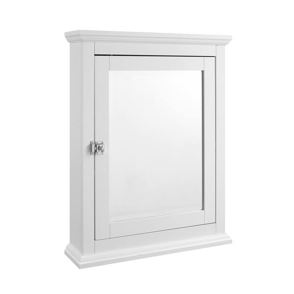 Shop Wooden Medicine Cabinet With Mirrored Door Storage White