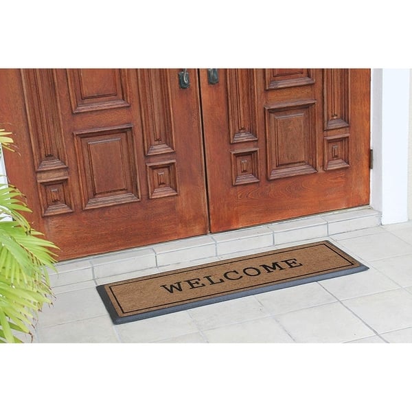 Rubber and Coir Molded Double Door Mat - 18 X 48 - On Sale - Bed