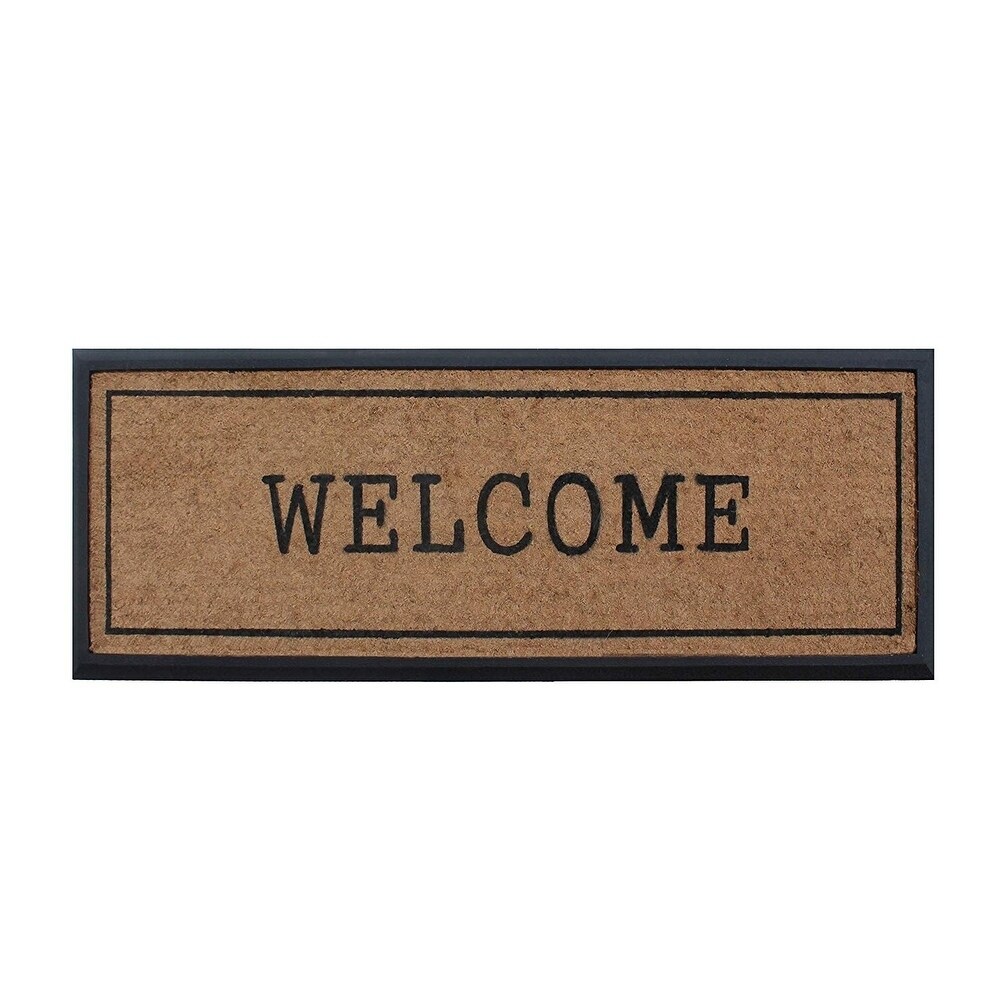 A1hc Welcome Rubber and Coir Classic Paisley Border Extra Large Double Doormat, 30x48