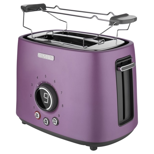 Sencor STS6053VT 2-slot Toaster with Digital Button and Rack, Violet