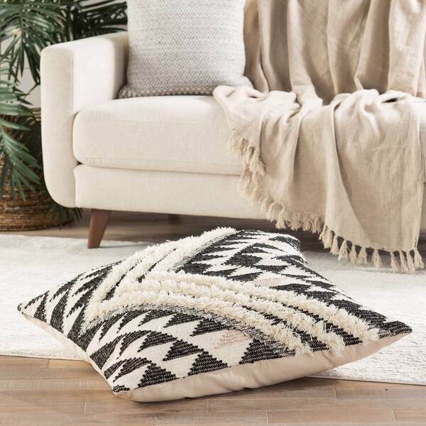 Shop Nikki Chu Nomadic Chevron Cream Black Floor Pillow 32 Inch