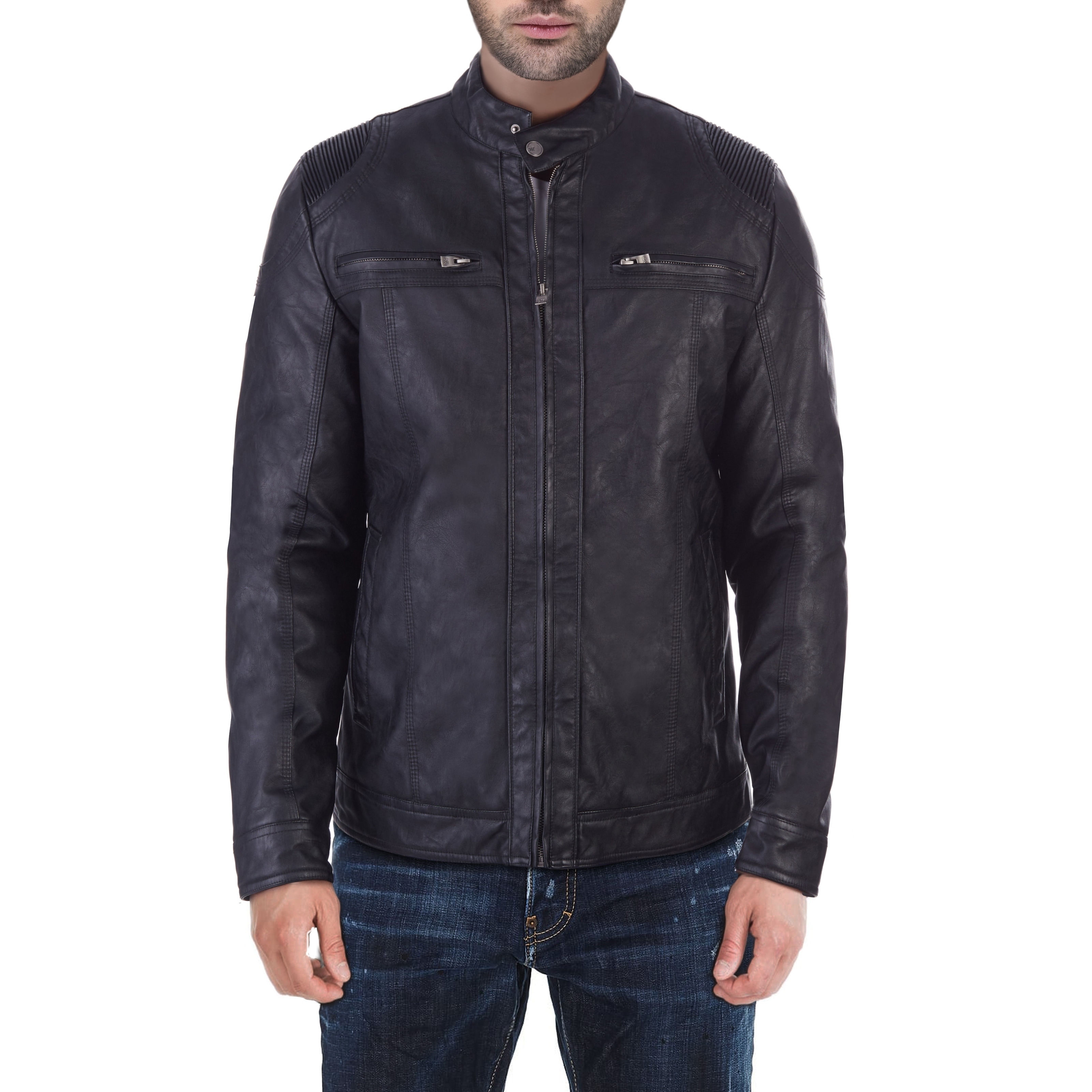 xray jeans white leather jacket