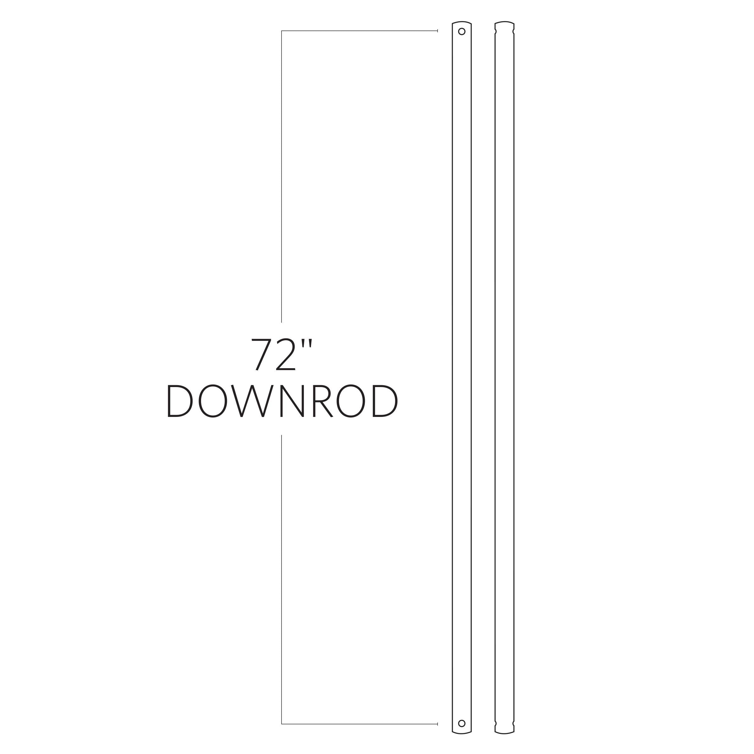 Universal Traditional Downrod in Brushed Pewter - 72