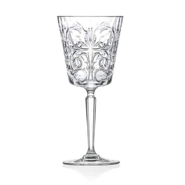 Majestic Gifts Inc. Crystal Water/ Wine Goblet Set/6 with Frosted Design-Made in Europe - Set of 6