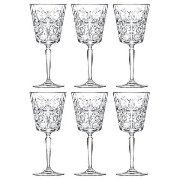 Majestic Gifts Inc. Crystal Wine/ Water Goblets Set/6 w/ Textured Design-  11oz. -Made in Europe - Bed Bath & Beyond - 29197161