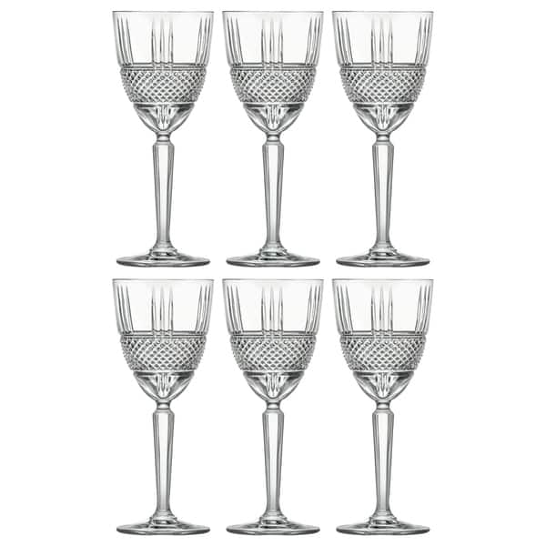 Majestic Gifts Inc. Crystal Water/ Wine Goblet Set/6 with Frosted Design-Made in Europe - Set of 6