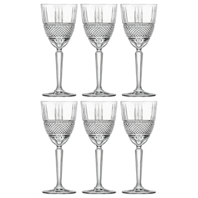 Majestic Gifts Inc. Set/6 Crystal Designed Wine Goblet - 8 oz.-Made in Europe