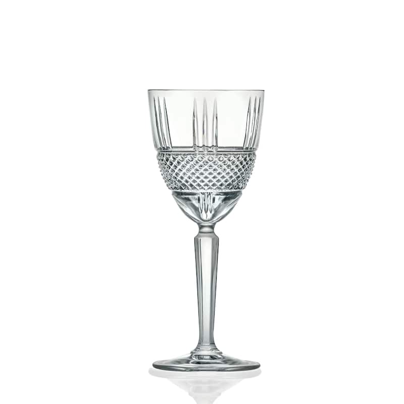 Majestic Gifts Inc. Set/6 Crystal Designed Wine Goblet - 8 oz.-Made in Europe