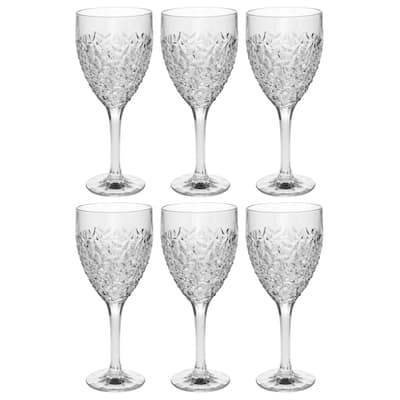 Majestic Gifts Inc. Crystal Water/ Wine Goblet Set/6 with Frosted Design-Made in Europe