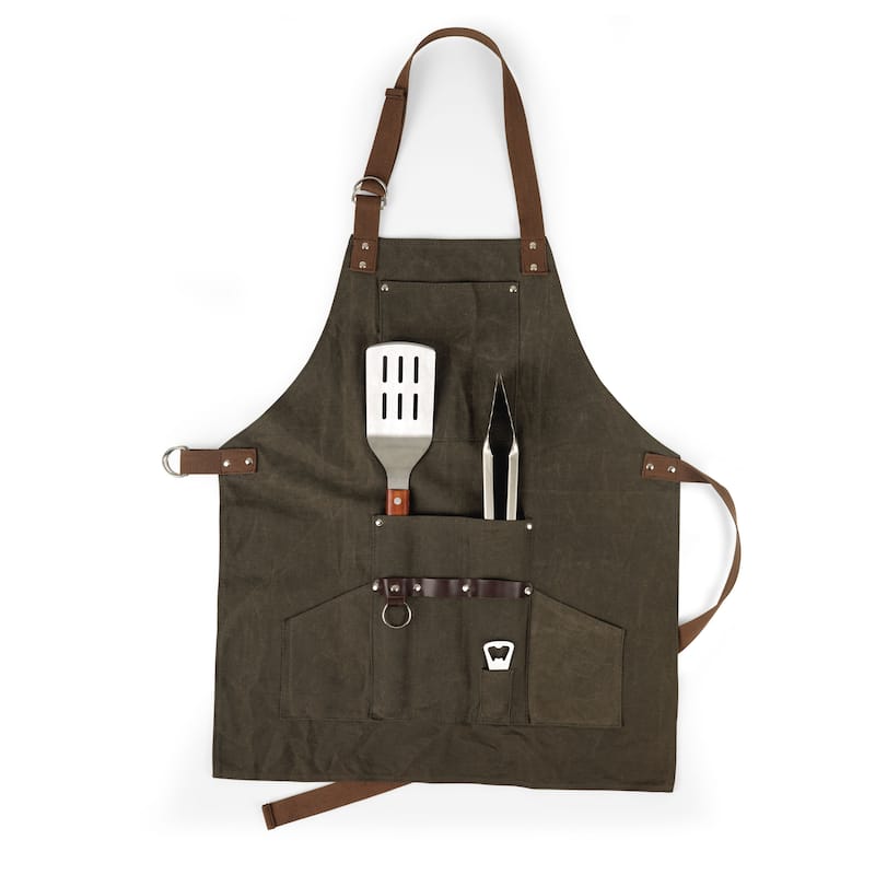 BBQ Apron with Tools & Bottle Opener - N/A