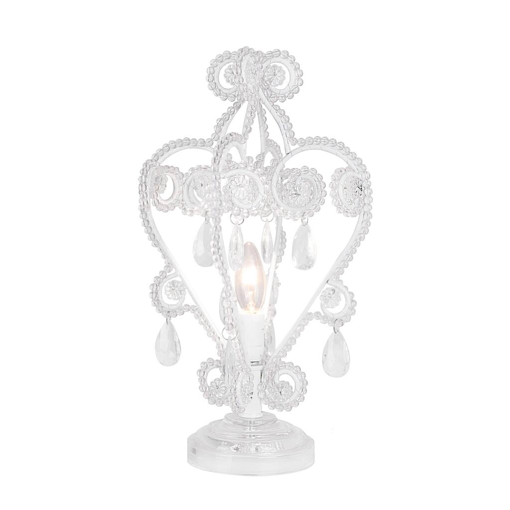 15.75" Clear Acrylic Accent Table Lamp W/ Iron & Acrylic Lamp Shade
