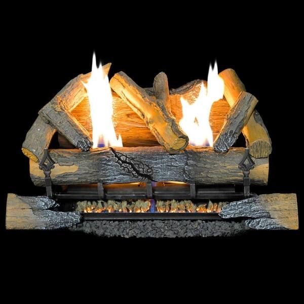 Shop Procom Heating Reconditioned Dual Fuel Log Set 24in 35 000