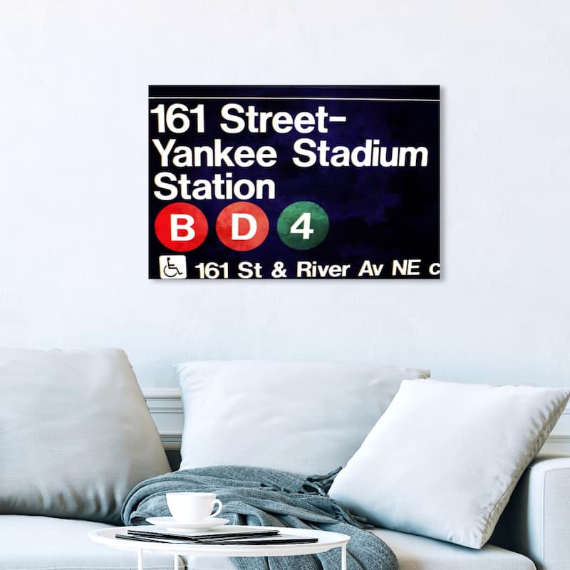 Wynwood Studio 'Yankee Stadium ' Architecture and Buildings Wall Art Canvas Print - Black, White