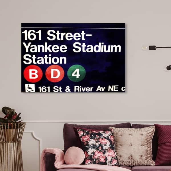 slide 1 of 5, Wynwood Studio 'Yankee Stadium ' Architecture and Buildings Wall Art Canvas Print - Black, White 36 x 24