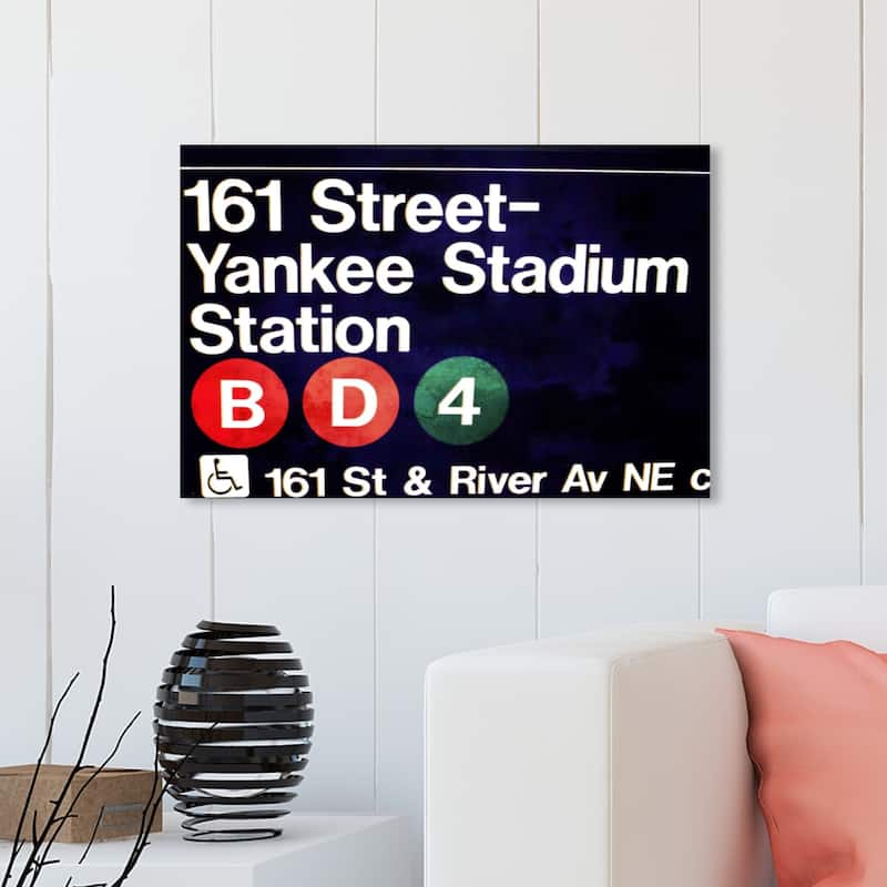 Wynwood Studio 'Yankee Stadium ' Architecture and Buildings Wall Art Canvas Print - Black, White - 30 x 20