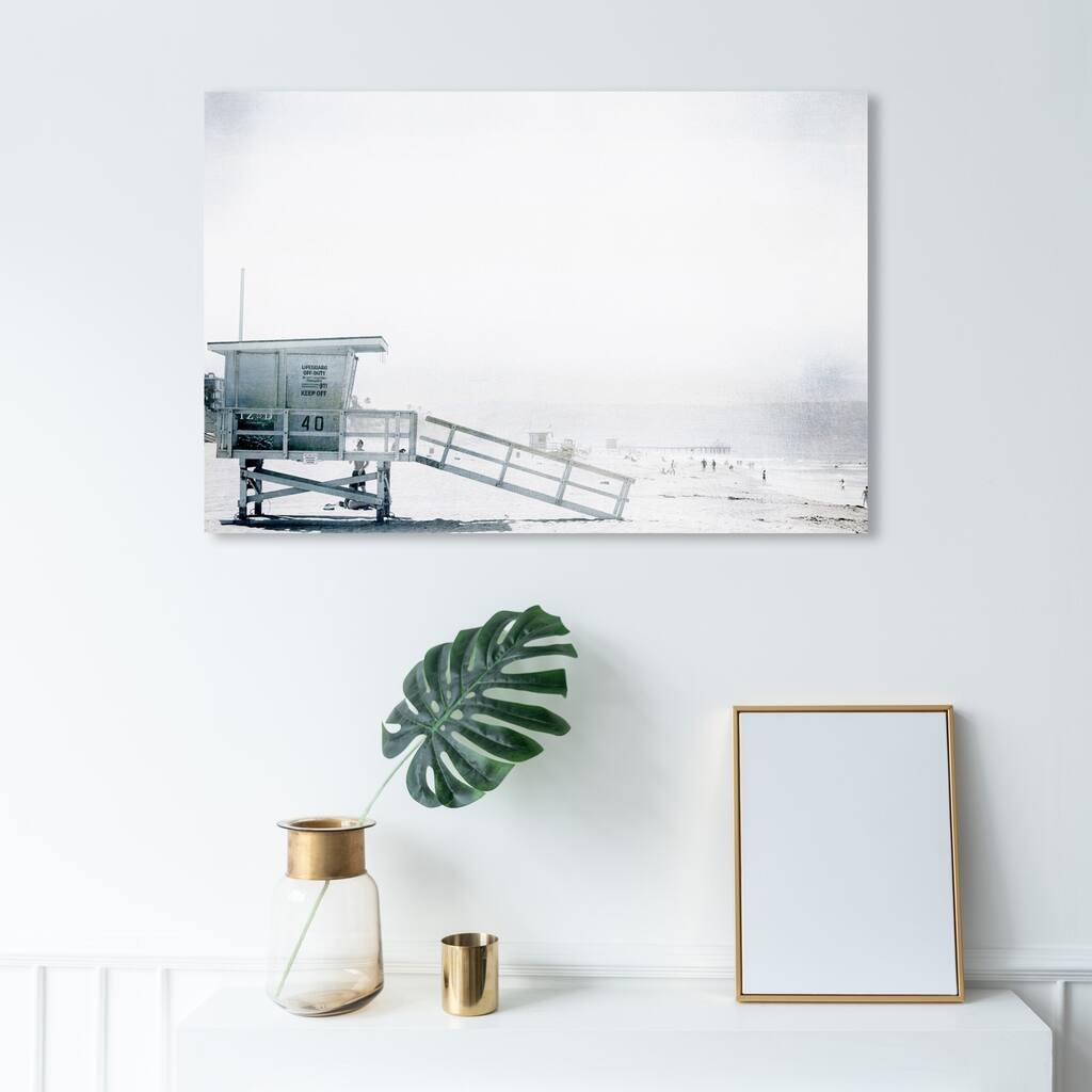 Wynwood Studio 'Beach in Bohemia' Nautical and Coastal Wall Art Canvas Print - White, Gray