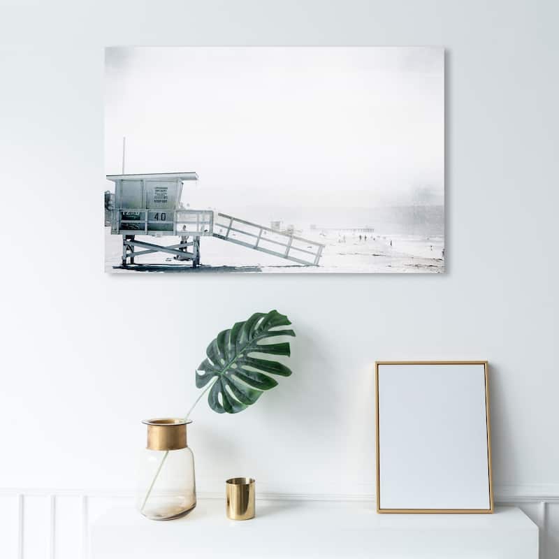 Wynwood Studio 'Beach in Bohemia' Nautical and Coastal Wall Art Canvas Print - White, Gray