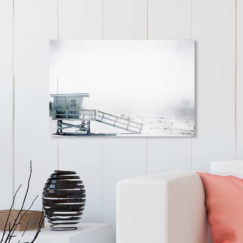 Wynwood Studio 'Beach in Bohemia' Nautical and Coastal Wall Art Canvas Print - White, Gray - 30 x 20