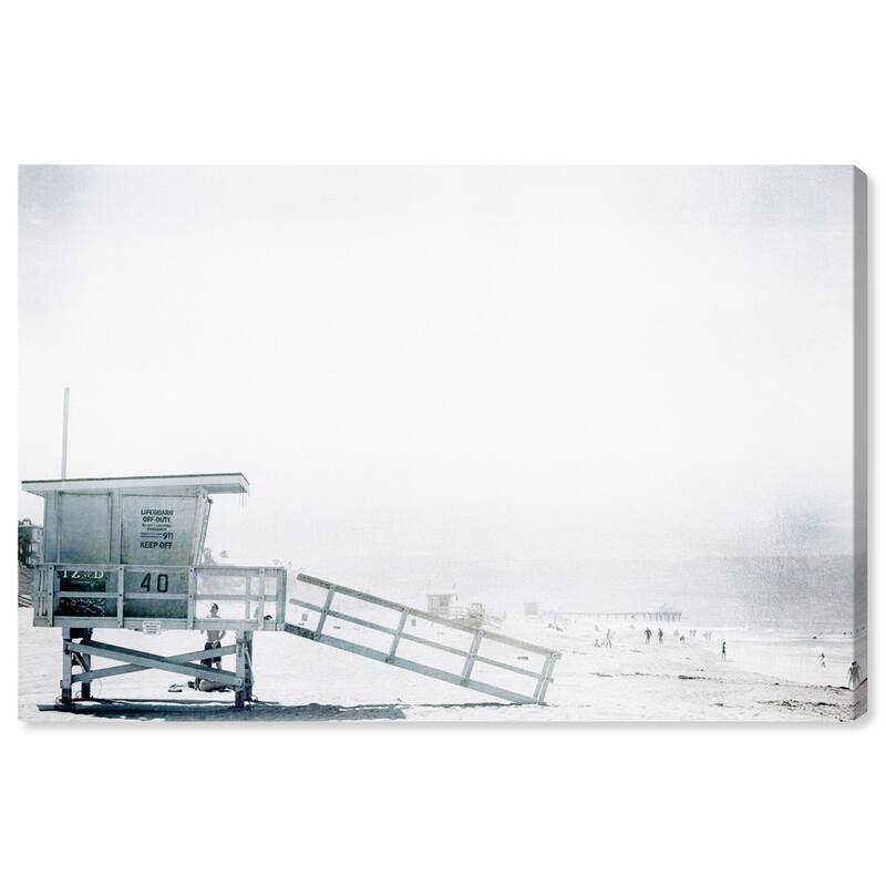 Wynwood Studio 'Beach in Bohemia' Nautical and Coastal Wall Art Canvas Print - White, Gray