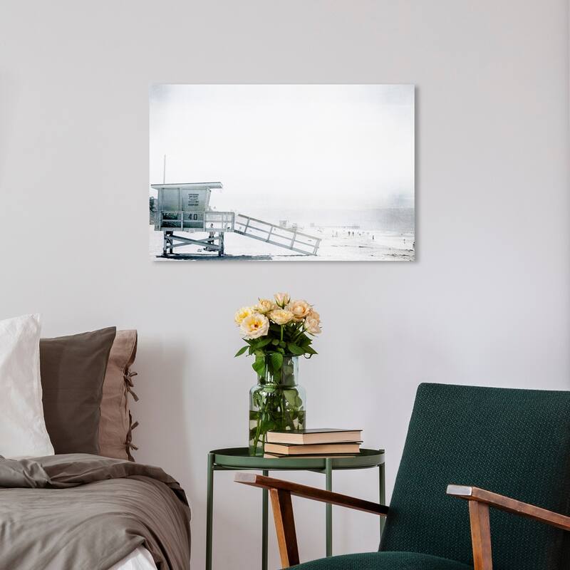 Wynwood Studio 'Beach in Bohemia' Nautical and Coastal Wall Art Canvas Print - White, Gray