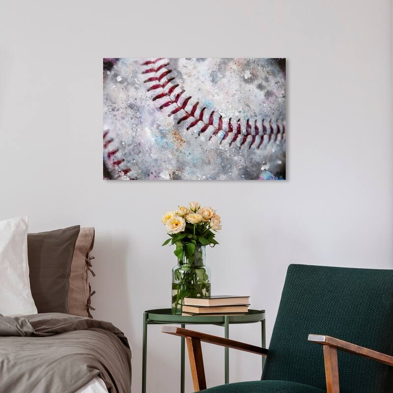Wynwood Studio 'Baseball Made' Sports and Teams Wall Art Canvas Print - White, Red - 24 x 16